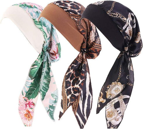 Ever Fairy Women Vintage Elastic Wide Band Chemo Head Scarf Turbans Night Sleep Hat Cap (Multicoloured)...