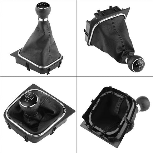 for Jetta 2009 5-Speed Gear Lever knob Gear Shift Knob Kit,5 Speed Gear knob & Gaiter kit, Car Gear Shift Stick Gaiter Boot for 6 MK5 MK6 2005-201...