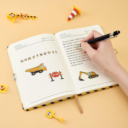 WERNNSAI Luminous Truck Journal - Boys Notebook for Kids Birthday Christmas Gift Diary with Lock School Travel Journal Hardcover A5 Private Secret...