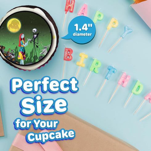30 x Edible Cupcake Toppers – The Night Before Crismass Themed Collection of Edible Cake Decorations | Uncut Edible on Wafer Sheet...