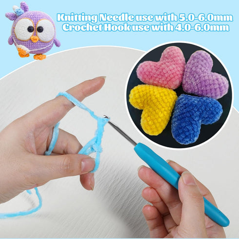 Baby Blanket Yarn, 2 Pack of 200g/7.05oz - Polyester, for Crochet Weaving Craft Yarn, Velvet Yarn with Plastic Big Eye Needle for Knitting/Crochet...