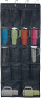 18 Pockets Door Hanging Water Bottle Organizer Rack Up to 40 Pounds, Mesh Large Capacity Door Storage Cups Holder Compatible with Stanley Tumbler ...