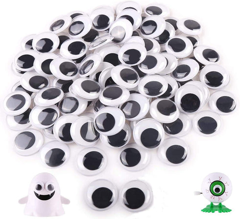 FINGOOO 1 Inch Googly Wiggle Eyes with Self Adhesive, 100-PACK for DIY Art Crafts...