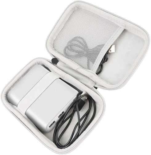 khanka Hard Travel Case Replacement for Anker PowerCore 13000 13000mAh 10400 Portable 2-Port Ultra Battery Power Bank (Long White Zipper)......