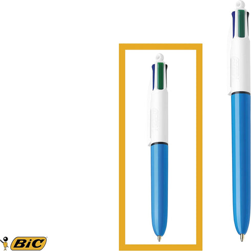 Bic 4 Colours Family Pen Pack of Retractable Ballpoint Pens with Four Ink Colours, Set of 4 (2 Mini, 2 Original)......