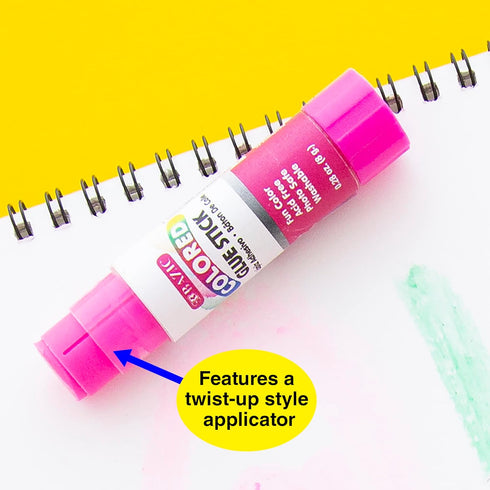 BAZIC Washable Colored Glue Stick 8g/0.28 Oz, All Purpose Acid Glue Sticks for Kids Photos Paper Kids at School Home Office (4/Pack), 1-Pack...