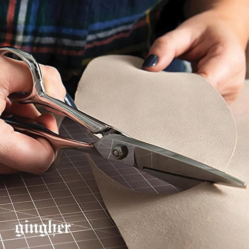 Gingher Utility Shears with Protective Sheath - 8" Stainless Steel Fabric Scissors - Blunt-Tip Knife Edge Fabric Shears - Silver...