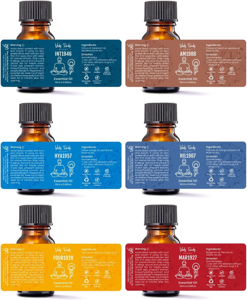 VTS Waterless Diffuser with Hotel Scent Essential Oils Set, Top 6 Aromatherapy Oil Blends for Diffusers, Essential Oil Diffuser Gift Set, Home Fra...
