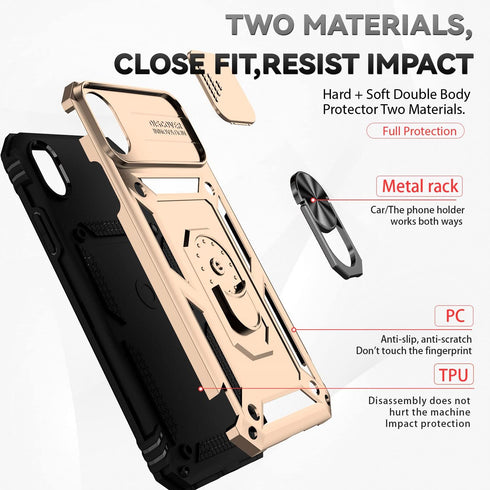 Hitaoyou iPhone xr case with Camera Cover,iPhone xr Phone Case, iPhone xr case with Stand Military Grade Shockproof Heavy Duty Protective with Mag...