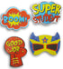 Super Hero Bulletin Board Paper Cutouts - Super Student Mask, Boxing Glove, Boom - 8 Piece - 8 x 6 Inches...