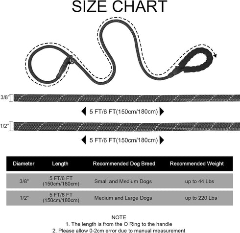 Slip Lead 6 FT for Medium and Large Dogs,Puppy Dog Training Leash Heavy Duty,No Pull Reflective Nylon Dog Leash,Rope Training Leash for Dogs That ...
