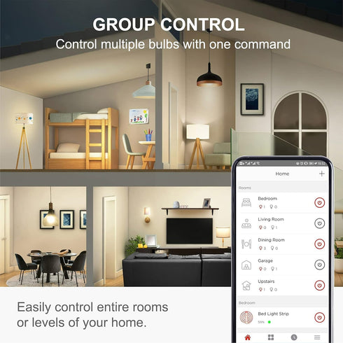 Sengled Alexa/Google Smart WiFi Light Bulbs, A19 Soft White 2700K, 800LM, No Hub - 2 Pack...