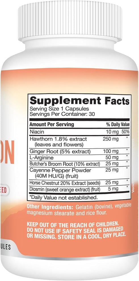 Best Earth Naturals Circulation Supplement - Balanced Formula for Optimal Circulatory Support - 30 Capsules (30-Day Supply)...