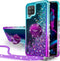 Silverback for Galaxy A12 Case with Ring Kickstand, Women Girls Bling Holographic Sparkle Glitter Cute Cover, Diamond Ring Protective Phone Case f...