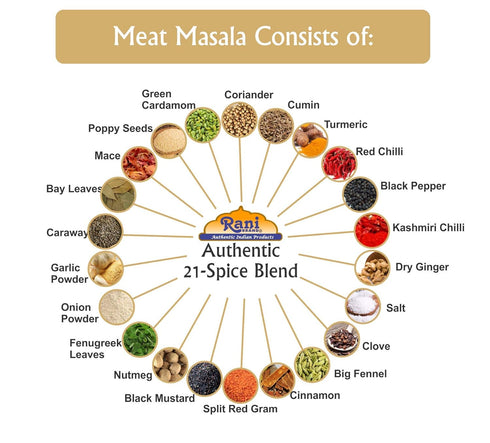 Rani Meat Curry Masala 21-Spice Blend 3.5oz (100g) ~ All Natural | Vegan | No Colors | Gluten Friendly | NON-GMO | Indian Origin...