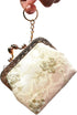 Vintage Kiss Lock Coin Purse Keychain Buckle Wallet for Women(light yellow)...