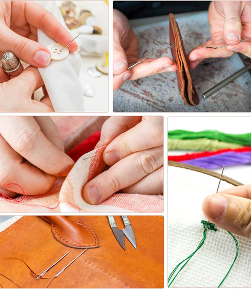 FIVEIZERO 70 PCS Hand Sewing Needles Set, Embroidery Needles & Large Eye Needles for Hand Sewing, 12 Sizes Stainless Steel Sewing Sharp Needles wi...