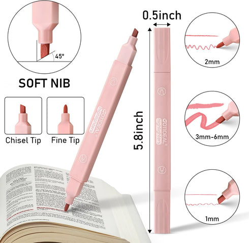 GOTIDEAL Aesthetic Cute Pastel Highlighters set, Dual tip 12 Pack No Bleed Bible Highlighters for office, School study accessory supplies...