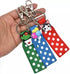 Shoe Charm Keychain Holder for Jibbutz Compatible with Croc Shoe Charms | 7 pk 1 each color | Black, Red Green, Green, Blue, Yellow, Pink, White T...