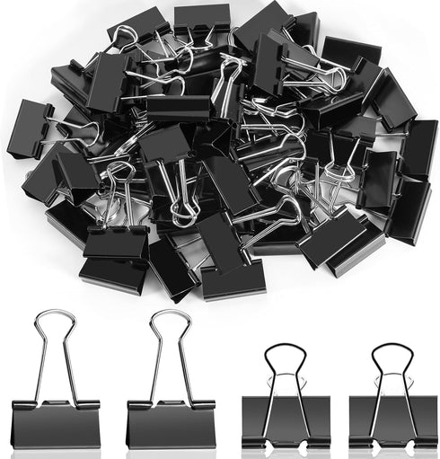 60PCS Medium Binder Clips, 1-1/4 Inch, 32mm, Binder Clips Medium, Metal Paper Clamps Clips for Teachers Students School Office Business Supplies (...