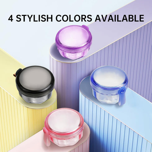 No Leak Partial Denture Case Retainer Bath Box Cup, Denture Soaking Cup False Teeth Holder Box Case with Strainer Basket and Brush - Transparent B...