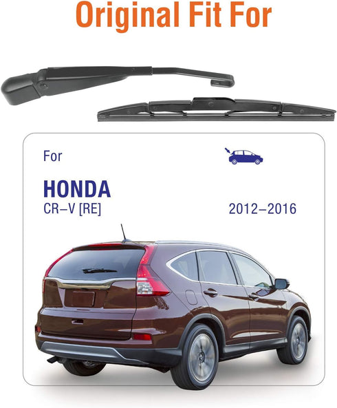 Rear Wiper Arm with Blades Assembly for Honda CRV 2016 2015 2014 2013 2012, Genuine OE Back Windshield Wiper 76720-T0A-003 10”+13”+13” (3pcs)...
