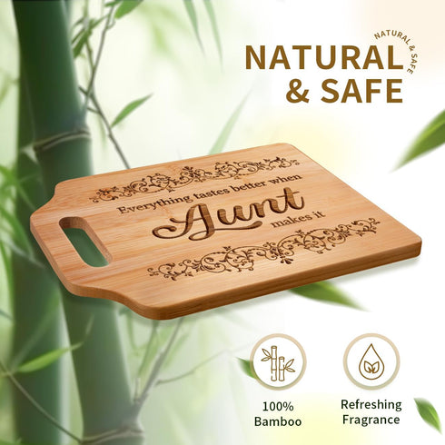 Aunt Gifts - Engraved Bamboo Cutting Board 12.3"L × 8.7"W × 0.4"Th - Gifts for Aunt, Aunt Birthday Gift...
