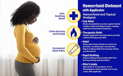 Hemorrhoidal Pain Relief Ointment 2 oz (56g) Per Tube Hemorrhoid Treatment for Fast Acting Itch, Swelling, and Maximum Strength Pain Relief (3 Pac...