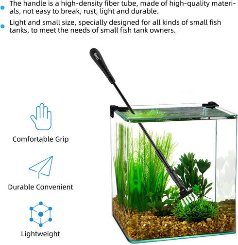 hygger Small Fish Tank Cleaner, Aquarium Cleaning Tools Kit with Handle, Seaweed Scraper, Fishing Net, Sponge Brush,Wall Brush (M)...