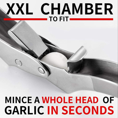 Premium Garlic Press, Stainless Steel, Easy to Clean Garlic Mincer, Durable Construction and Rust Proof...