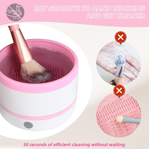 Electric Makeup Brush Cleaner Machine, Highly Effective Upgraded USB Makeup Brush Cleaning Tool for Beauty Makeup Brush Sets of Various Sizes, Eye...