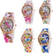 CdyBox Women Ladies Girls Floral Dial Silicone Band Analog Watches Rose Gold Tone Numbers (5 Pack)...
