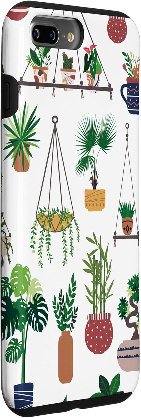 iPhone 7 Plus/8 Plus Indoor and Outdoor Plant Illustrations | Boho Nature Art Case...