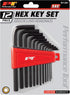 Performance Tool W1391 12-Piece Long Arm Hex Key Set - Heat Treated Alloy Steel, Includes Plastic Holder for Storage, SAE Sizes: 050-5/16-Inch...