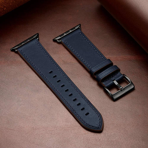 OUHENG Compatible with Apple Watch Band 42mm 41mm 40mm 38mm, Genuine Leather Band Replacement Strap Compatible with Apple Watch Series 10/9/8/7/6/...