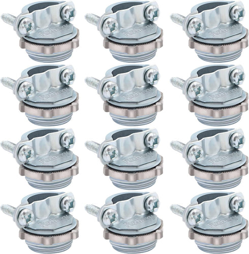 12pcs 1/2Inch Clamp Type Cable Connectors for Metallic Conduit Protect Cables Silver-Zinc...