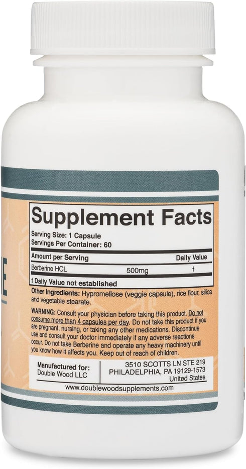 Berberine Supplement 500mg, 60 Capsules (Third Party Tested, Non-GMO, Gluten Free, Vegan Safe) AMPK Activator - Berberine HCL for Cardiovascular H...