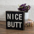 Funny Bathroom Signs Decor, Farmhouse Wooden Box Sign Wall Decor Art, 6" Square Nice Butt...