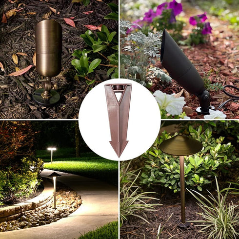 Plastic Ground Replacement Landscape Light Stake Heavy Duty Direct Burial Light Ground Stakes for Low Voltage Landscape Lights Outdoor Landscape L...