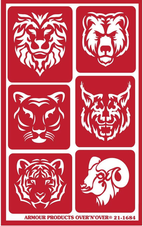 3 Armour Etch Over N Over Reusable Glass Etching Stencils Set | Wild Life Animals, Sea Creatures, Birds Theme...