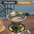 Pour Over Coffee Dripper INSINTAR Reusable Stainless Steel Coffee Filter Paperless Metal Coffee Strainer Single Cup Coffee Maker 1-4 Cup for Campi...