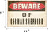 Rogue River Tactical Beware of German Shepherd Dog Metal Tin Sign Yard Outdoor Warning Fence Sign Large 12x8...