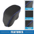 Car Gear Shifting Knob Cover Automatic Transmission Lever Trim for Toyota RAV4 2019-2023 Faux Leather Black Blue Stitches...