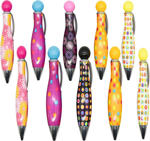 24PCS Mini Bowling Ball Pens Big Fat Pens For Tremor Parkinson Arthritis Hands Short Heavy Pen Ballpoint Pen For Parkinson School Office Party Act...