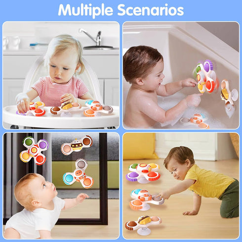 Suction Cup Spinner Toys, Educational Suction Spinner Toys for Babies, Spinning Toys for Toddlers 1-3, Learning Baby Bath Toys Toddlers Boys Girls...