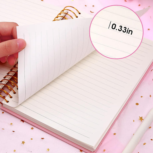 Floral Spiral Notebook Journal College Ruled Hardcover Spiral Notebooks 150 Sheets Cute Notebook for Women 5.6" x 8.3" Thick Spiral Bound Notebook...