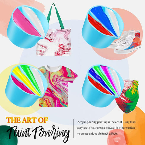 Split Cups for Paint Pouring 4 Pcs Silicone Paint Pour Cup with 2-5 Channels Dividers Pour Painting Supplies Painting Tools Silicone Cups for Resi...