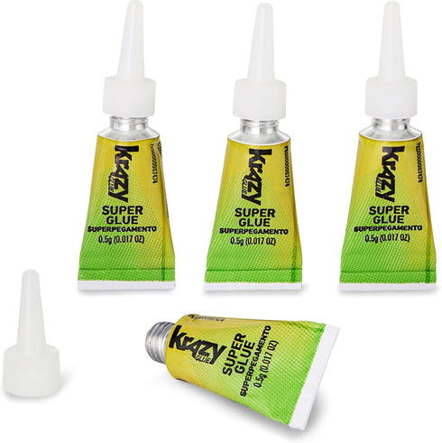 Krazy Glue KG82048SN Home & Office Super Glue, Single-Use Tubes, Fine Tip, 0.5 Grams, 4 Count, 0.07 oz, Original Version...