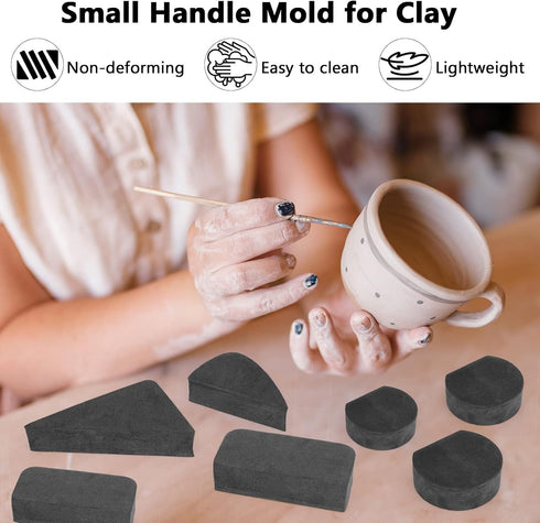 Pottery Mug Handle Molds 12Pcs Mug Handle Forms Mug Handle Making Tool for Pottery Ceramic Mug Handle Molds for Clay with Various Shapes and Sizes...