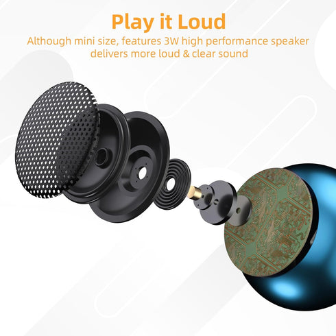 2Pack Portable Mini Speaker, Bluetooth Tiny Speaker,Wireless Micro Speaker for Phone/PC/Tablet, Rechargeable Battery, Built-in Microphone, Cute Mi...